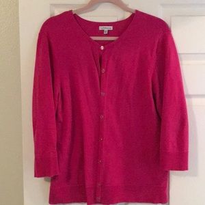 3/4 sleeve button front cardigan